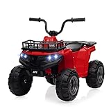 Elektro-Quad 12V Kinderquad, Elektroauto Kinder ATV, 12V Batteriebetriebenes Spielzeugauto Mit Fernbedienung, LED-Lichtern Und Sicherheitsgurten für Jungen Und MäDchen Ab 2-6 Jahren