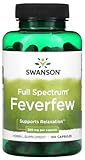 Swanson - Full Spectrum Feverfew 380 mg | Natürliche Unterstützung für Kopf und Wohlbefinden - 100 Kapseln