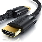 CSL - 8k / 4k HDMI Kabel 2.1/2.0-5m - 8K @ 60Hz / 120Hz - 4K @ 240Hz - 48 Gbit/s - 3D - Ultra High Speed mit Ethernet - TV Blu-ray PS5 Xbox Series X Switch - schwarz - 5 Meter