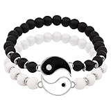 Friend Armbänder 2 passende Yin und Yangs verstellbare Seilarmbänder für Freundschaft, Beziehung, Freund, Freundin, Valentinstagsgeschenk Jogging Armband (A, One Size)