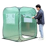 ZPVXRVQ Pop-up-Gewächshaus für den Außenbereich, tragbares begehbares Mini-Gewächshaus, mit Abnehmbarer PE-Unterlage und Netzfenster, 122 x 122 x 162 cm