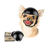 Enjoying Helm für Hunde Motorrad Kleine Hunde Helm Fahrrad Hundehüte Outdoor-Reiten Welpenmütze, Schwarz, Größe S