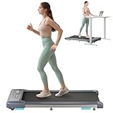 Dripex Walking Pad 2,5 PS Leise Motor Laufband mit Stoßdämpfende Fußmatten zum Gehen und Joggen,120 kg Kapazität, Fitness Laufbänder mit Breiterer Laufgürtel,LED-Display für Zuhause/Büro (Grau)