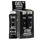 STYRKR GEL30 Energiegele – 30 g Kohlenhydrate – Packung mit 12 Energiegelen zum Laufen & Radfahren – zugelassen von Ausdauersportlern – fortschrittliche Dual-Carb-Formel – GEL30 12 Stück