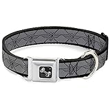 Buckle Down 45,7–81,3 cm BD monogram2 grau/schwarz Halsband Bone, breit groß