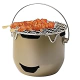 Tragbarer Grill mit Holzkohle,Camping Grill Mit Bratrost & Tragegriff | Aus Edelstahl Für Picknick Garten Terrasse Camping Outdoor