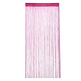 Perlenvorhang Türen Fadengardine Fadenvorhang, Glitzernder Tür-Fadenvorhang, silbernes Band, glänzende Quaste, Blitzlinien-Vorhang, Volant, Uso apto para Fenster, Zimmer, Heimdekoration(Red-1)