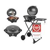 TZS First Austria 2in1 Elektrogrill – extrem stabiler & klappbarer Elektrogrill für Balkon – abnehmbarer 2400 Watt Standgrill mit Deckel, Standfuß & Rädern, Kunststoff/Metall – inkl. Temperaturregler