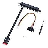 DOSERTY PCIe-Adapterkabel, 270-Grad-Drehkonverterkabel, 4-polig, einfache Installation, für Sound-/Grafikkarten und mehr PCIe-Soundkarten-kompatibel