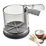 ALKNOT - Puderzuckerstreuer, Mehlsieb, Puderzuckermühle, Mehlsieb Edelstahl, Mehlstreuer – Doppeltes Edelstahlsieb für Mehl, Mandelpulver und Puderzucker‌