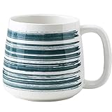 eKsdf Kaffee Becher aus Keramik 400ml große Kaffeetasse Keramiktasse Modern Espressotasse Teetasse mit Henkel Geschenk für Geburtstag,Weihnachten,Frauen, Mädchen, Freundin (Blau-C)
