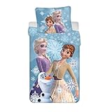 Max Fashion Kinderbettwäsche 100x135 Kleinkinder Baby Bettwäsche Babybett Babybettwäsche Set Bettbezug aus Baumwolle Öko-Tex Standard für Mädchen Frozen Eiskönigin Anna ELSA Olaf