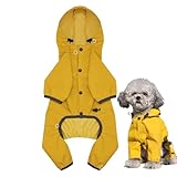 Hunde-Regenmantel – wasserdichte Welpenjacke mit reflektierenden Streifen, verstellbare Regenbekleidung mit Kapuze für kleine und mittelgroße Hunderassen | Leichte -Oberbekleidung für Spazierg