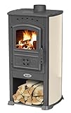 EEK A Kaminofen Beige Holzofen 7,2 kW Kamin Zar Ofen Dauerbrandofen Werkstattofen Schwedenofen Hüttenofen Heizofen