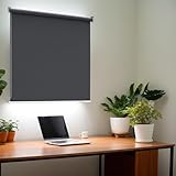 Alpstorm Verdunkelungsrollo 100x140cm, Außenrollo mit Thermo- & UV-Schutz, 100% lichtundurchlässig, für Fenster/Balkon/Tür, Anthrazit
