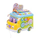 VICASKY 1 Stück Percussion- klopfendes Klaviermusikspielzeug Kindergeburtstag gefallen Xylophon-Bus- pädagogisches Schulbusmodell Babymusikspielzeug Plastik