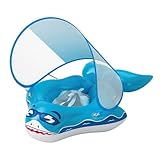 Baby Schwimmring Mit Sonnendach,Tragbarer Hautfreundlicher Baby Schwimmring - Faltbarer Ring Mit Sonnenschutz Und UV-Schutz Für Kleinkinder Kinder Outdoor Schwimmen Garten