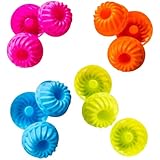OFKPO 12 Stück Kuchenformen, Silikon-Backförmchen, wiederverwendbare Muffinformen, Kuchenform für DIY Backen (4 Farben)