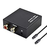DA Wandler, 192KHz DAC Digital zu Analog Wandler Audio Adapter, SPDIF Toslink zu Analog RCA Konverter für HDTV Blu-ray DVD PS3 Sky