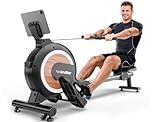 Wenoker Rudergerät mit Magnet-Fitnesstrainer, Rudergerät für Zuhause 32 Stufen Widerstand mit Exklusiver APP, Indoor-Gerät für das Home-Gym, Cardio-Trainingsgerät, 160 kg Kapazität mit LCD-Monitor