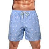 DUHENWU Badehose Für Herren Summer Short Bequeme 3D Drucken Boardshorts Weich Elastische Taille Kurz Strandhose Mit Tunnelzug Schwimmhose Vintage Badeshorts Schnelltrocknende Sportshorts