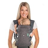 Infantino Flip Advanced 4-in-1 Babytrage – Ergonomische Babytrage mit 4 Tragepositionen – Für Säuglinge und Kleinkinder von 3,6-14,5 kg – Grau