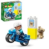 LEGO 10967 DUPLO Polizeimotorrad, Polizei-Spielzeug für Kleinkinder ab 2 Jahre, ideales Motorikspielzeug für Babys, Spielzeug-Motorrad
