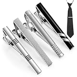 Banjiabb 4 Stck Herren Krawattennadel, Silber, Edelstahl, Klassisch, Hochzeit, Party, Geschenk