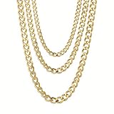 Costumed Goldkette 80er 90er Jahre Panzerkette ca. 50 cm Goldkettchen wie Rapper Gangster Fokuhila Accessoires für Fasching Karneval