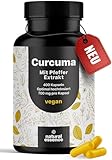Kurkuma Kapseln Hochdosiert - 400 Kapseln (13 Monate) mit 700mg mit Curcumin & Piperin - vegan und mit Liebe aus Deutschland - Curcuma Kapseln