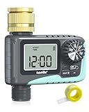 RAINPOINT Bewässerungscomputer mit Messing-Einlass, Aufgerüsteter Wasserzeitschaltuhr mit Regenverzögerung/Manueller Bewässerung, Hoher Wasserfluss, Automatische Bewässerung für Rasen und Garten