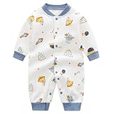 Babyschlafanzug Jungen Strampler, Baumwolle Einteiler mit Druckknöpfen - Atmungsaktiv Langlebig Weich - Ideal zum Spielen Schlafen 3-6 Monate, Planet
