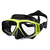 PATIKIL Schwimmbrille mit Nasenabdeckung, Silikon-Tauchmaske, Anti-Beschlag, Schnorchel, Tauchbrille, Schnorcheln, Tauchmaske, Ausrüstung für Jugendliche, Junior, Erwachsene, Tauchen, Gelb/Schwarz