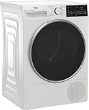 Beko bPRO 500 B5T62243W Tumble Dryer 8 kg, Front Loading Heat Pump Dryer, Suitable for Allergy Sufferers, 14 Programmes, IronFinish, Digital Display, Bluetooth & WiFi, White [Energy Class A+++]
