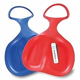 Active Peak® 2er Set Po-Rutscher Schlitten mit Griff Poporutscher Rodel Bob Schneerutscher für Kinder & Erwachsene; Ultraleicht Rutschteller Bobscheibe Snow Bob (2 Stück: Rot & Blau)