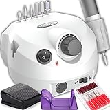 Retoo Nagelfräser Elektrische Nagelfeile Maniküre Pediküre Set Professionelles Fräsmaschine für Gelnägel Acrylnägel DIY-Maniküre Polierwerkzeug Fräser Geschwindigkeitsregulierung