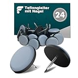 shinfly Teflongleiter mit Nagel - 24 Stück, Stuhlgleiter - Ø 25 mm, Blau - Möbelgleiter Teflon Rund für Stühle & Möbel, Kratzschutz & Geräuschdämpfung, Boden- und Möbelschutz