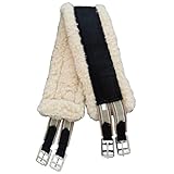 Fleece-gefütterter englischer Gurt für Pferde, 119,9 cm, elastisches Bauchband mit D-Ring, dicker Sattelgurt für Winterschutz und Reittraining