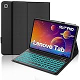 WAVATA Tastatur für Lenovo Tab Tablet 10.1' 2025 mit Beleuchtete, TB-311FU, Hülle mit Tastatur für Lenovo Tab 2025 Keyboard Case Magnetische Bluetooth Abnehmbare QWERTZ Layout, Schwarz