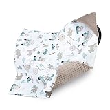 Einschlagdecke Babyschale Baby Decke 90x90 cm - Fußsack Blanket für Kinderwagen und Autositz Ganzjahres für Neugeborenen und Kleinkinder Einschlagsdecken für 3 und 5 Punkt Gurt Minky