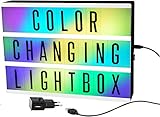 Gadgy Led Light Box Farbwechsel | Lightbox mit Buchstaben | Mit Buchstaben Symbole 245 Stück | Leuchtkasten | Zimmerdeko | Lichtkasten | Lichtbox | Deko Tumbrl | Led Namensschild | Leuchtschrift