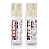 2x edding Permanent Spray cremeweiß matt 200 ml Premium Acryllack, RAL 9001