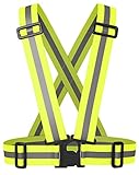Eximtrade Elastisch Reflektierende Warnweste Reflektorweste Gurtzeug für Fahrrad Radfahren Laufen Jogging Motorrad (Neon Gelb)