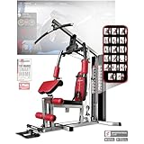 Kraftstation HGX100/HGX200/HGX300, bis zu 80kg, Deutsche Qualitätsmarke, Bodybuilding Sportstech Multifunktions-Homegym mit Stepper und Powertower oder Beinpresse, Fitnessstation für Zuhause, Multigym