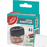 usy Bundle für Gut&Günstig Doppelanspitzer für dicke und dünne Stifte (1 Stück) + usy Block
