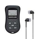Batteriebetriebenes UKW-Taschenradio, COVVY Mini-Stereo-Radio (60-108 MHz), tragbarer UKW-Radioempfänger/mit DSP, LCD-Display und Kopfhörer (107-BK)