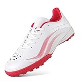 clofab Fussballschuhe Herren Damen Kunstrasen Turf Fußballschuhe Jugend Hallenschuhe Ground Outdoor Sportschuhe Für AG FG TF Fußball Trainingsschuhe (Weiß/TF,43)