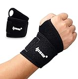 ipow 2er Handgelenkbandage atmungsaktive Handgelenkstütze, verstellbare Handgelenk Unterstützung für Sport, Fitness & Bodybuilding - Schwarz