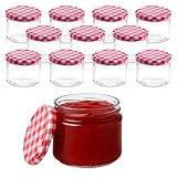Devitre 12er Set Marmeladengläser 330 ml Einmachgläser mit Deckel und Etiketten
