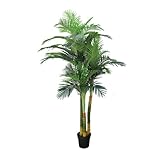 GSZCCZS Exotisch getrocknete Blumenstrauß 7.25ft Deluxe Real Touch Künstlicher Areca -Palme im Topf | Gefälschte Fauxpalme | Realistische gefälschte Baumpflanze für Home Office Pflanze Topf Veranda